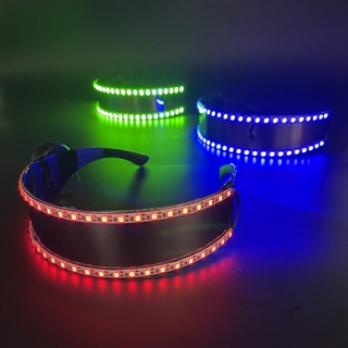 LED-strips briller - Rødt lys, grønt lys, blåt lys